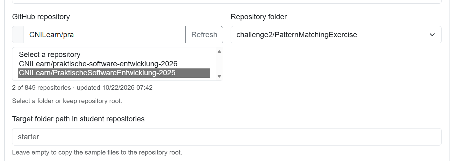 Optional code samples area with a GitHub repository and source folder selected.